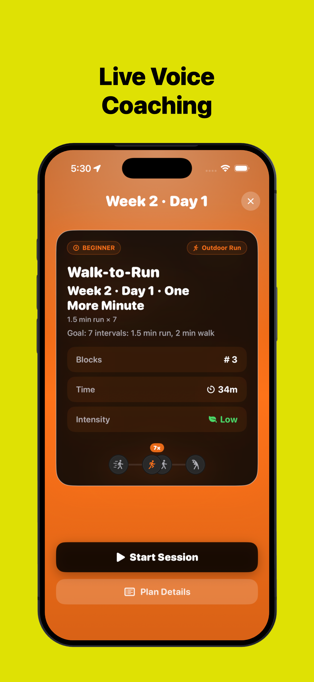 TempoRun — Guided workout session